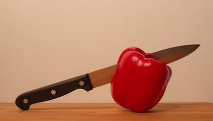knife cutting pepper 