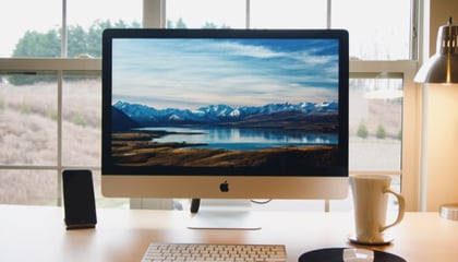 Mac computer on desk